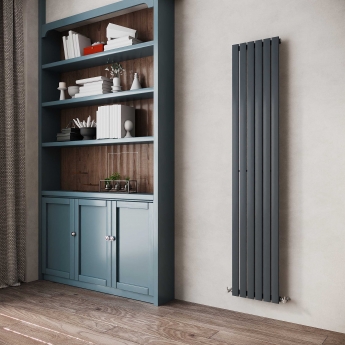 Delphi Accent Single Vertical Designer Radiator 1800mm H x 354mm W - Anthracite | Product Image