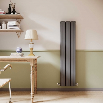 Delphi Accent Double Vertical Designer Radiator 1500mm H x 354mm W - Anthracite | Product Image