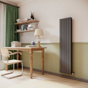 Delphi Accent Double Vertical Designer Radiator 1500mm H x 354mm W - Anthracite | Product Image