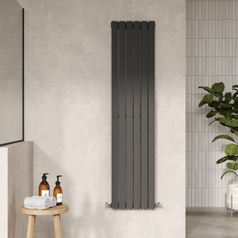Hudson Reed Sloane Double Designer Vertical Radiator 1500mm H x 354mm W - Anthracite