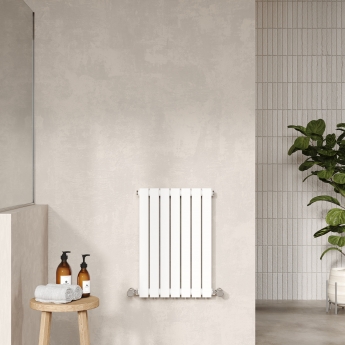 Hudson Reed Sloane Double Designer Horizontal Radiator 600mm H x 412mm W - Satin White