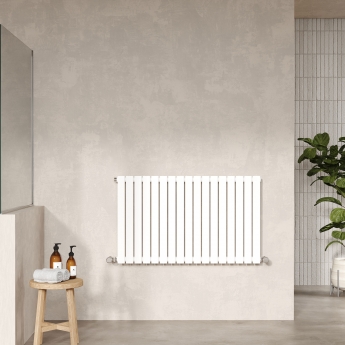 Hudson Reed Sloane Single Designer Horizontal Radiator 600mm H x 992mm W - Satin White
