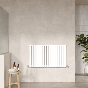 Hudson Reed Sloane Double Designer Horizontal Radiator 600mm H x 992mm W - Satin White
