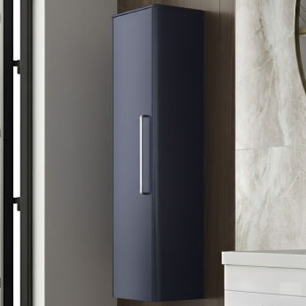 Hudson Reed Solar Wall Hung Tall Storage Unit 350mm Wide - Indigo Blue
