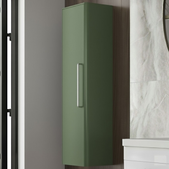 Hudson Reed Solar Wall Hung Tall Storage Unit 350mm Wide - Fern Green
