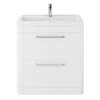 Hudson Reed Solar Floor Standing Vanity Unit with Ceramic Basin 800mm Wide - Pure White