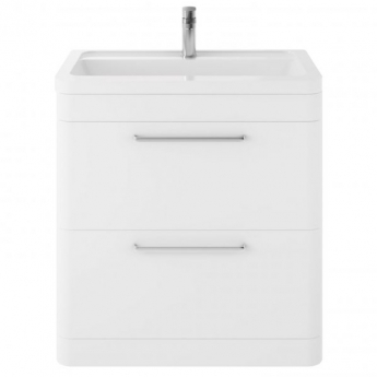 Hudson Reed Solar Floor Standing Vanity Unit with Ceramic Basin 800mm Wide - Pure White