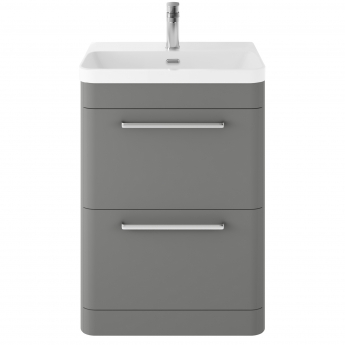 Hudson Reed Solar Floor Standing Vanity Unit with Thin-Edged Basin 600mm Wide - Cool Grey | Product Image