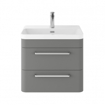 Hudson Reed Solar Wall Hung Vanity Unit with Thin-Edged Basin 600mm Wide - Cool Grey | Product Image