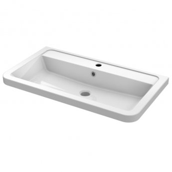 Hudson Reed Solar Floor Standing Vanity Unit with Ceramic Basin 800mm Wide - Pure White