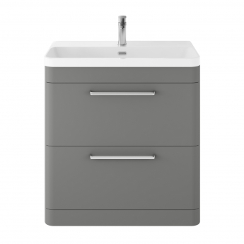 Hudson Reed Solar Floor Standing Vanity Unit with Thin-Edged Basin 800mm Wide - Cool Grey | Product Image