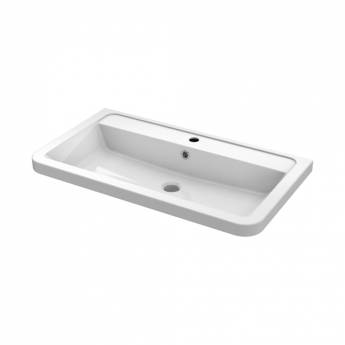 Hudson Reed Solar Wall Hung Vanity Unit with Ceramic Basin 800mm Wide - Pure White