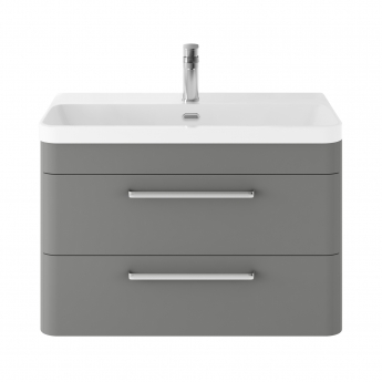 Hudson Reed Solar Wall Hung Vanity Unit with Thin-Edged Basin 800mm Wide - Cool Grey | Product Image