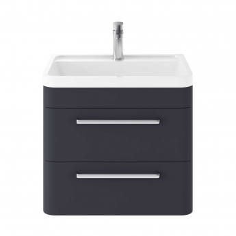 Hudson Reed Solar Wall Hung Vanity Unit with Polymarble Basin 600mm Wide - Indigo Blue