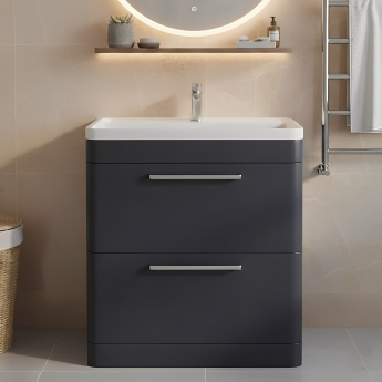Hudson Reed Solar 800mm 2-Drawer Floor Standing Vanity Unit