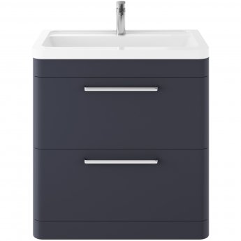 Hudson Reed Solar Floor Standing Vanity Unit with Ceramic Basin 800mm Wide - Indigo Blue