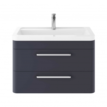 Hudson Reed Solar Wall Hung Vanity Unit with Ceramic Basin 800mm Wide - Indigo Blue