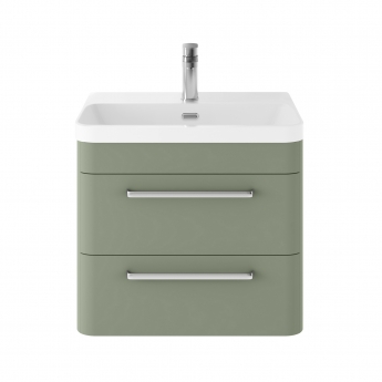 Hudson Reed Solar Wall Hung Vanity Unit with Thin-Edged Basin 600mm Wide - Fern Green | Product Image
