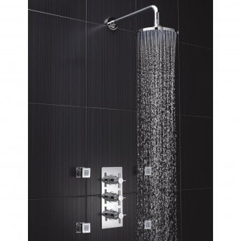 Hudson Reed Tec Concealed Shower Mixer with Fixed Head and Body Jets - Chrome