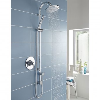 Hudson Reed Tec Dual Concealed Shower Mixer with Shower Kit and Fixed Head - Chrome