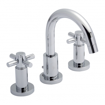 Hudson Reed Tec Crosshead 3-Hole Basin Mixer Tap and Bath Shower Mixer Tap - Chrome