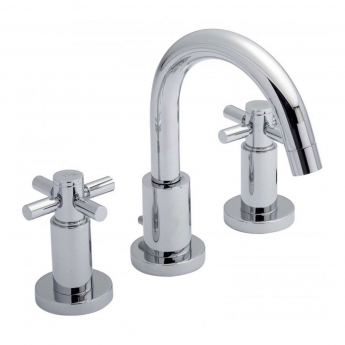 Hudson Reed Tec Crosshead 3-Hole Basin Mixer Tap with Pop Up Waste - Chrome
