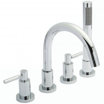 Hudson Reed Tec Lever Basin Mixer Tap and Shower Mixer Tap with Shower Kit - Chrome