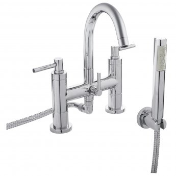 Hudson Reed Tec Lever Basin Mixer Tap and Bath Shower Mixer Tap - Chrome
