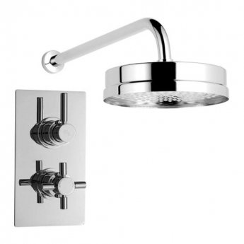 Hudson Reed Tec Pura Dual Concealed Shower Valve with Fixed Head - Chrome