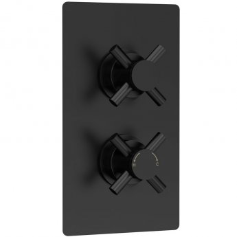 Hudson Reed Tec Crosshead Concealed Shower Valve with Diverter Dual Handle - Matt Black