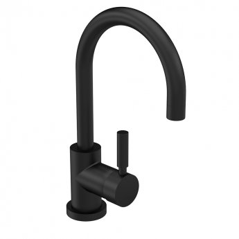 Hudson Reed Tec Single Lever Side Action Mono Basin Mixer Tap with Waste - Matt Black