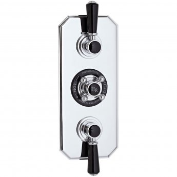 Hudson Reed Topaz Black Triple Concealed Shower Valve with Diverter