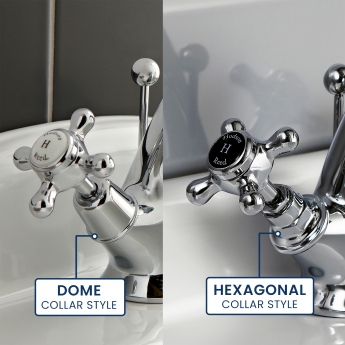 Hudson Reed Topaz 3-Hole Basin Mixer Tap Deck Mounted with Pop Up Waste - Chrome