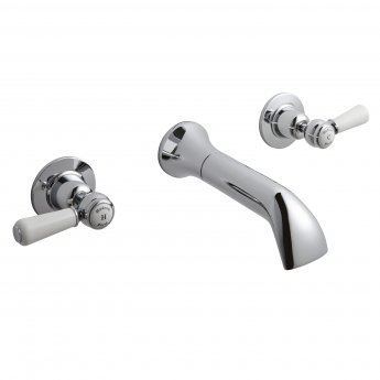 Hudson Reed Topaz Lever Wall Mounted Bath Filler Tap - Chrome