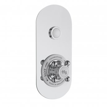 Hudson Reed White Topaz Single Outlet Push Button Shower Valve - Chrome