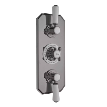 Hudson Reed Topaz Concealed Triple Handle Shower Valve - Brushed Pewter | Product Image