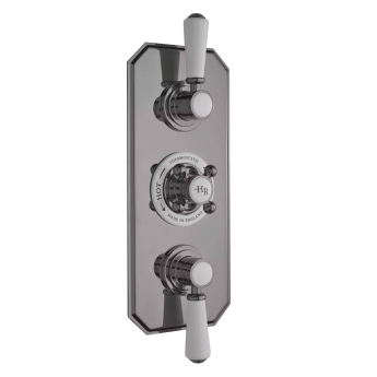 Hudson Reed Topaz Triple Concealed Shower Valve with Diverter - Brushed Pewter | Product Image