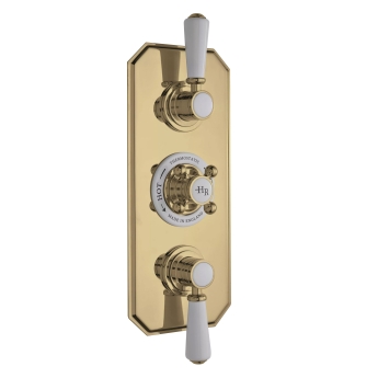 Hudson Reed Topaz Triple Concealed Shower Valve with Diverter - Brushed Brass | Product Image