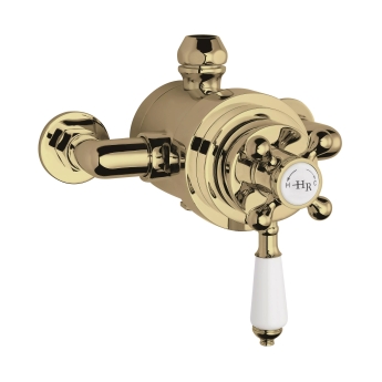 Hudson Reed Topaz Exposed Shower Valve Dual Handle - Brushed Brass | Product Image