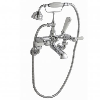 Hudson Reed Topaz Dome Lever Bath Shower Mixer Wall Mounted - White Indices