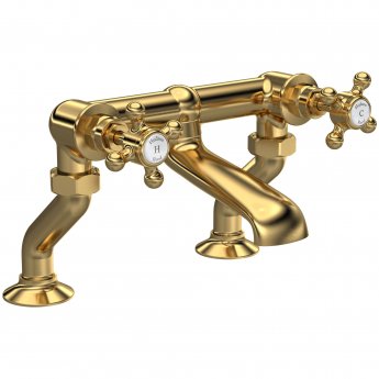 Hudson Reed Topaz Bath Filler Tap Pillar Mounted - Brushed Brass