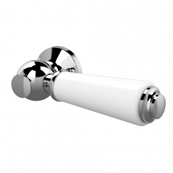 Hudson Reed Traditional Toilet Cistern Lever with Ceramic Detail Chrome