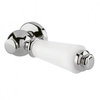 Hudson Reed Traditional Toilet Cistern Lever with Ceramic Detail Chrome