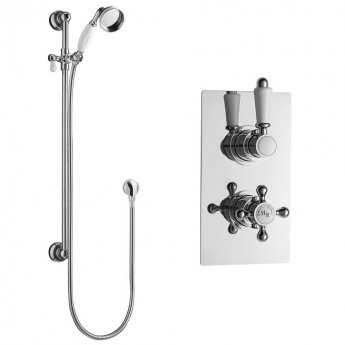 Hudson Reed Traditional Dual Concealed Shower Valve with Slide Rail Kit - Chrome