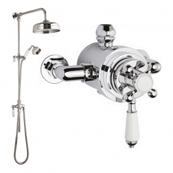 Hudson Reed Traditional Exposed Shower Valve with Rigid Riser Kit - Chrome