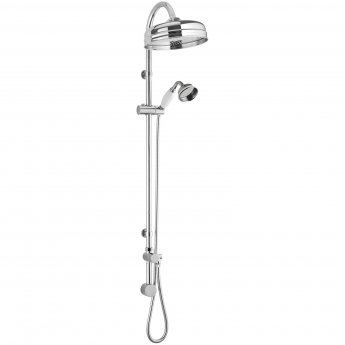 Hudson Reed Traditional Shower Riser Kit with Drencher Head with Handset and Elbow - Chrome