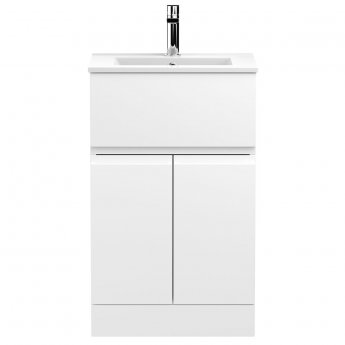 Hudson Reed Urban Floor Standing Vanity Unit with Basin 2 Satin White - 500mm Wide