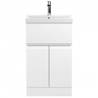 Hudson Reed Urban Floor Standing Vanity Unit with Basin 3 Satin White - 500mm Wide