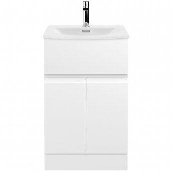 Hudson Reed Urban Floor Standing Vanity Unit with Basin 4 Satin White - 500mm Wide