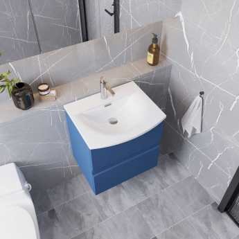 Hudson Reed Urban Wall Hung 2-Drawer Vanity Unit with Basin 4 Satin Anthracite - 500mm Wide